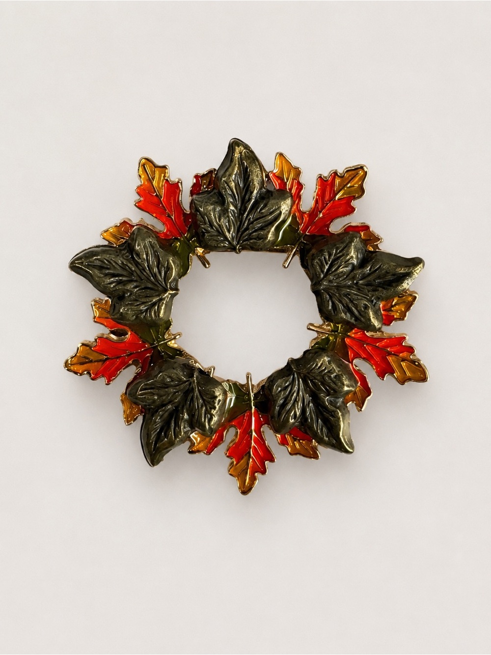 Fall Wreath leaf Brooch